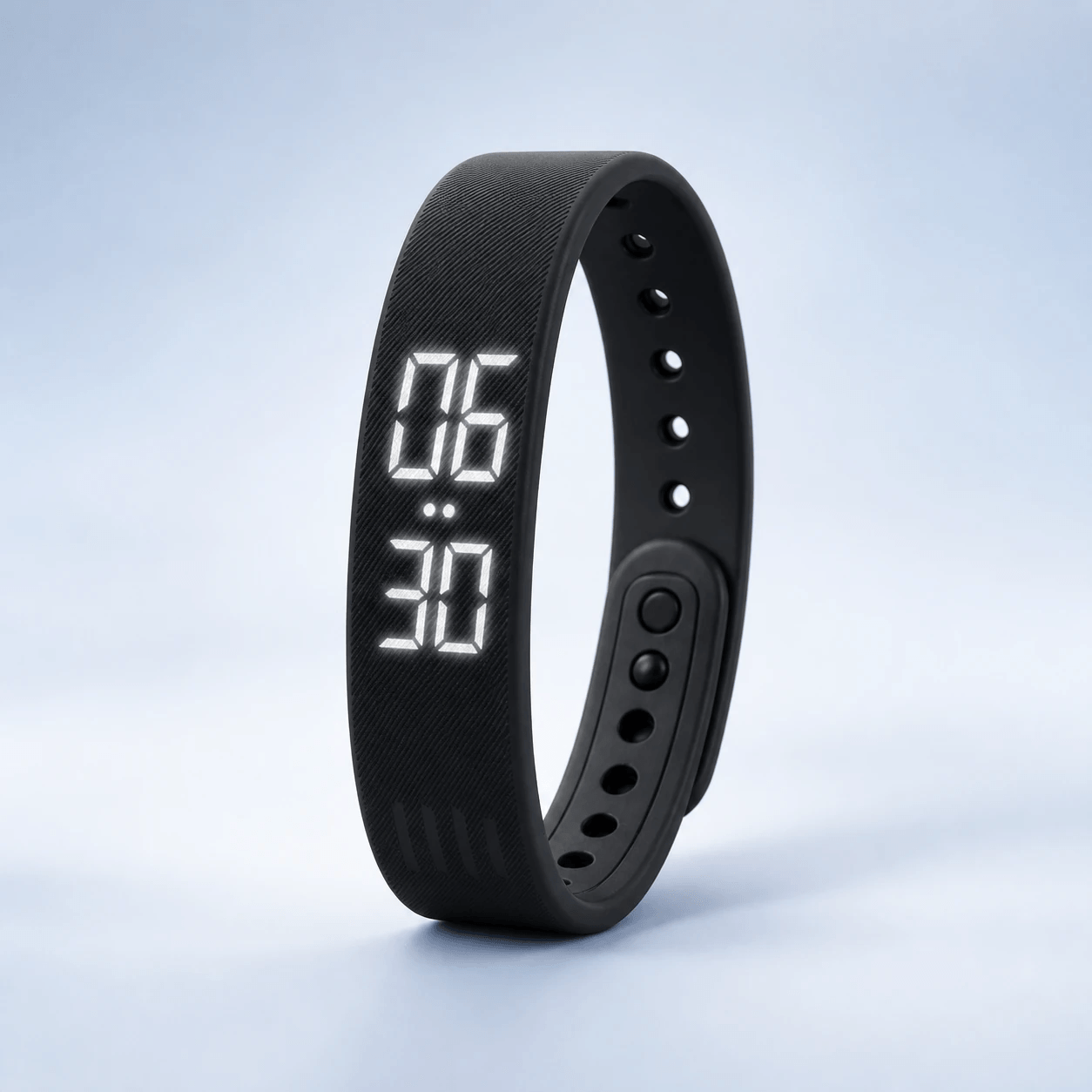 silent vibration wake-up wristband with digital display for gentle wake-up calls