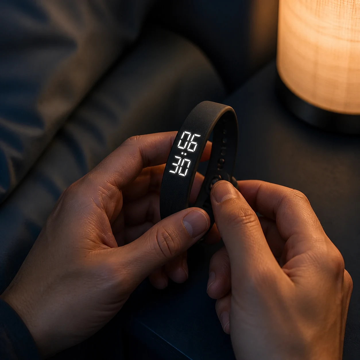 Before bed: setting the RISR VIBRA reminder as part of the evening routine